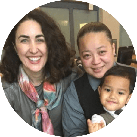 Christina T. Sherman with adoption client